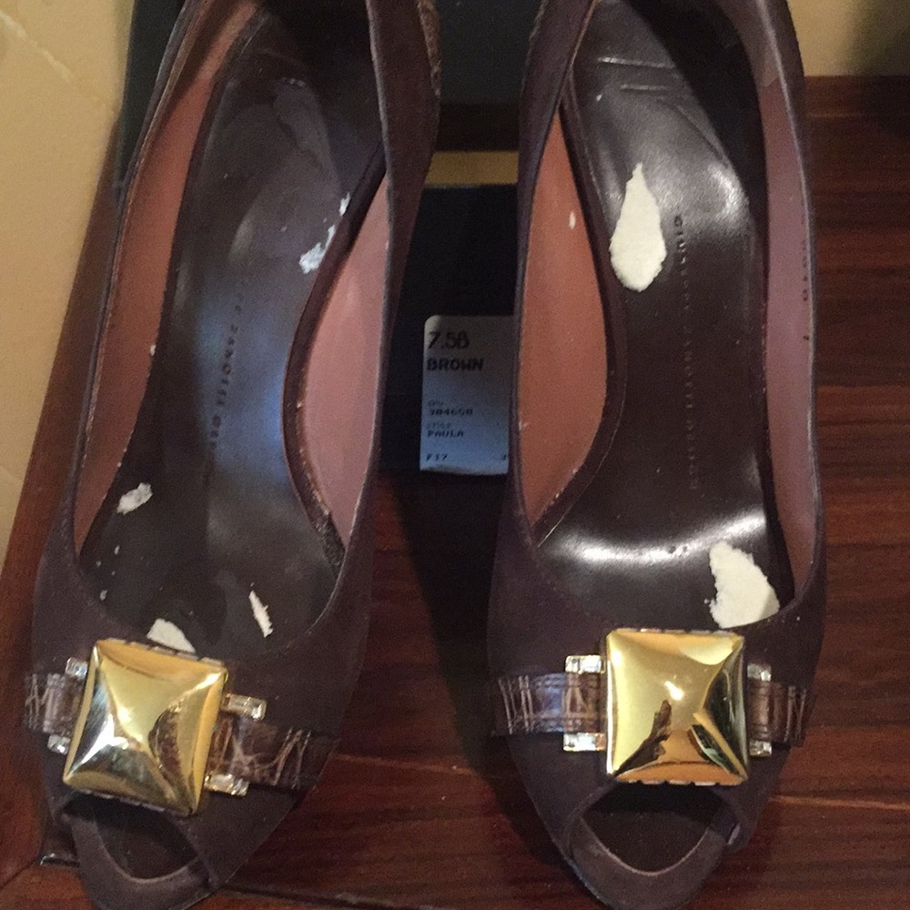 Women's Zanotti heels brown croc 37.5 $595